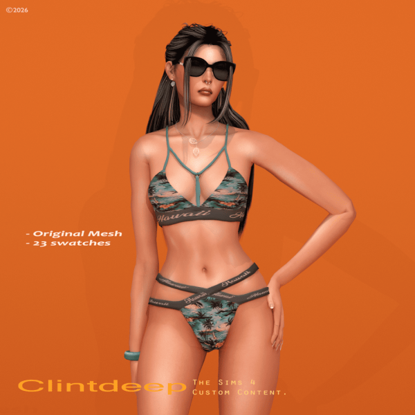 Alpha Clintdeep Noelina Swimsuit Swimwear by clintdeep - The Sims 4 Custom Content
