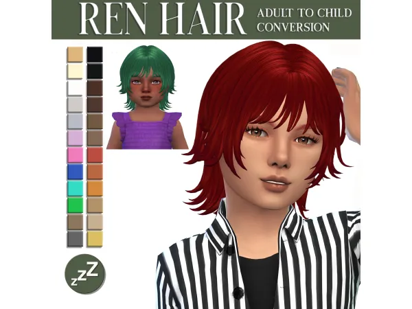 Maxis Match kaycreame hair conversions by sleepyz - The Sims 4 Custom Content