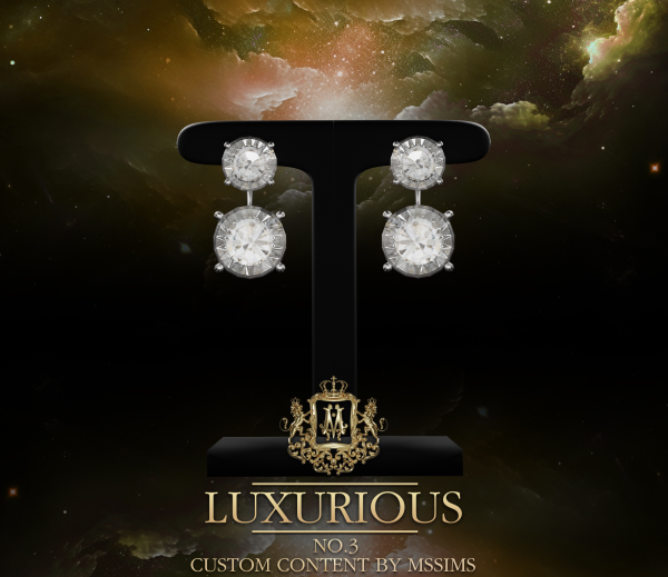 Alpha LUXURIOUS NO3 EARRINGS by simsfinds - The Sims 4 Custom Content