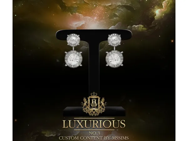 Alpha LUXURIOUS NO3 EARRINGS by Mssims4 - The Sims 4 Custom Content
