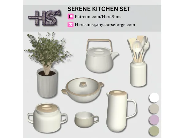 Alpha Serene kitchen set - The Sims 4 Custom Content