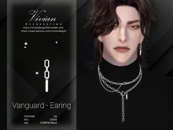 Alpha Vanguard Earing by VivianDang - The Sims 4 Custom Content