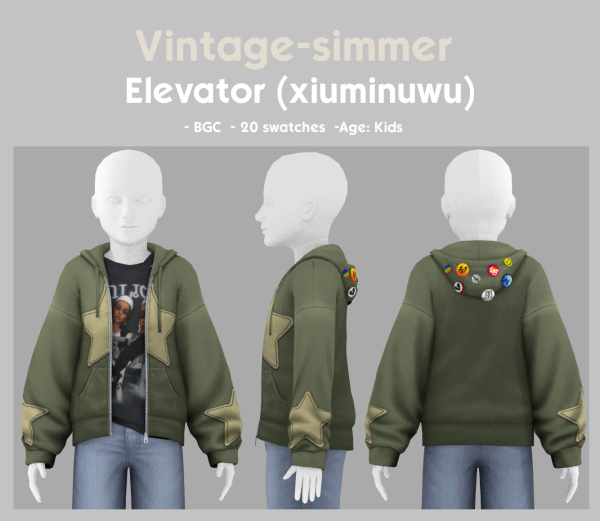 Maxis Match Elevator Hoodie simmer by simsfinds - The Sims 4 Custom Content