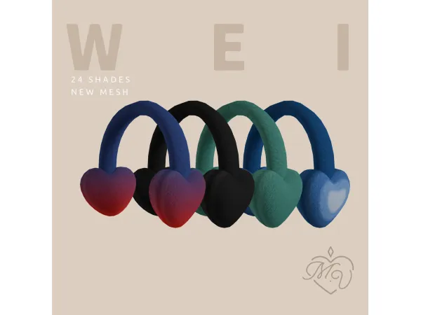 Maxis Match Wei Ear Muff by MissValentine - The Sims 4 Custom Content