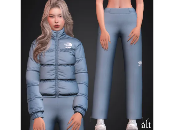 Mix THE NORTH FACE x SKIMS set by ali_s4cc - The Sims 4 Custom Content