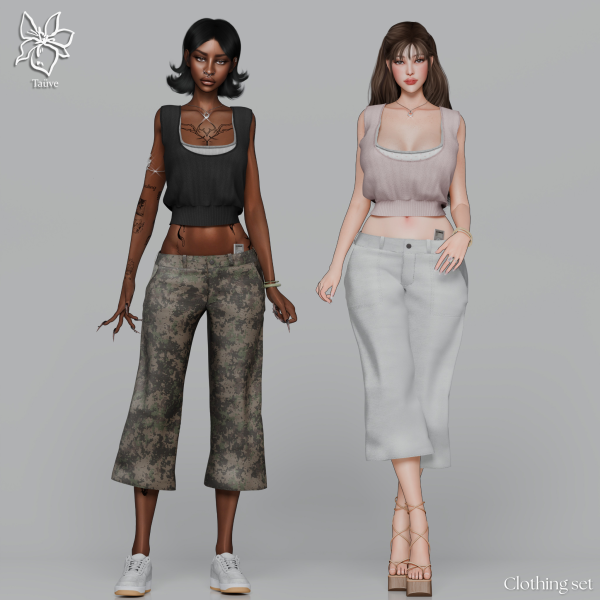 Alpha TRAIN STOP CLOTHING SET by simsfinds - The Sims 4 Custom Content