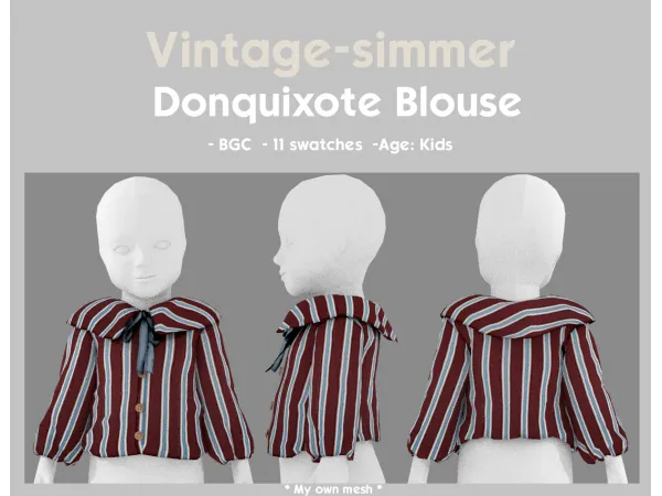 Maxis Match Donquixote Blouse simmer by vintage - The Sims 4 Custom Content