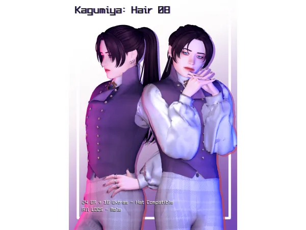 Maxis Match Kagumiya Hair_N08 - The Sims 4 Custom Content
