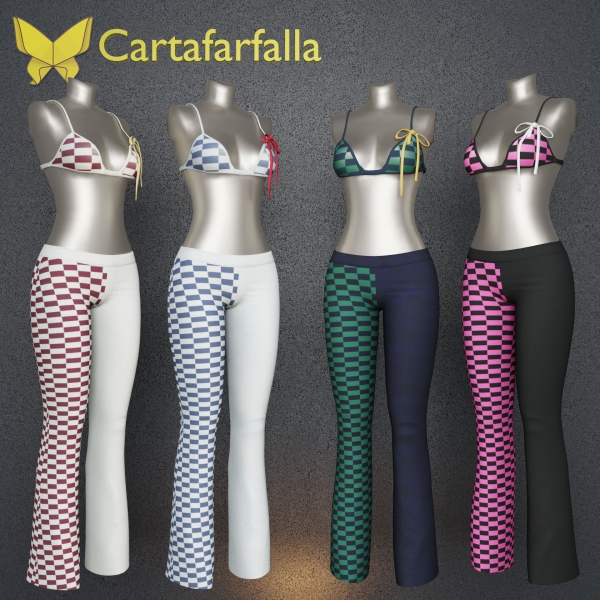Alpha Cartafarfalla Checkéra set by cartafarfalla - The Sims 4 Custom Content