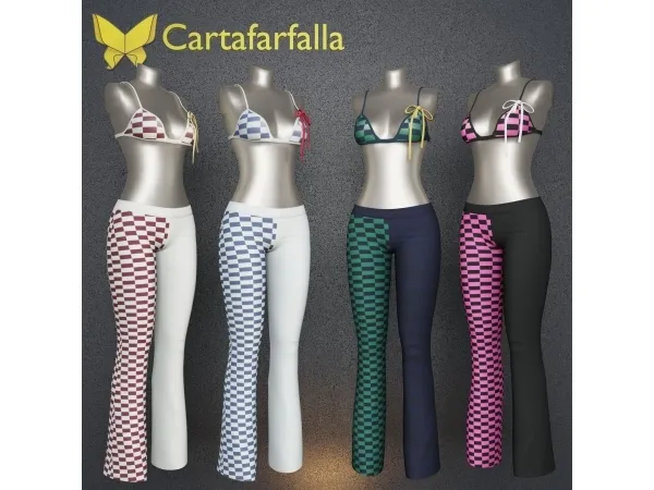 Alpha Cartafarfalla Checkéra set - The Sims 4 Custom Content