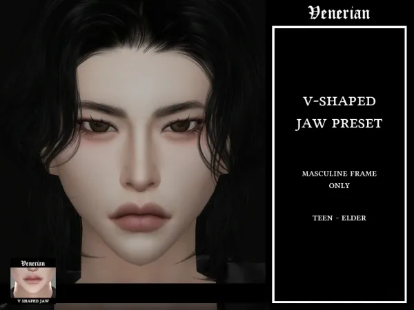 Mix V shaped Jaw Preset by Venerian - The Sims 4 Custom Content