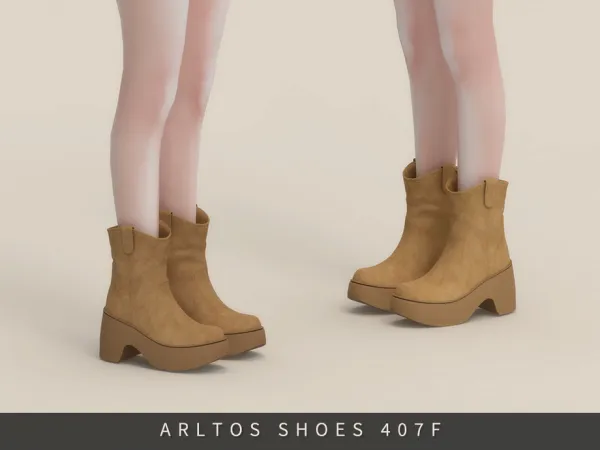 Mix Warm Suede Ankle Boots Female by Arltos - The Sims 4 Custom Content