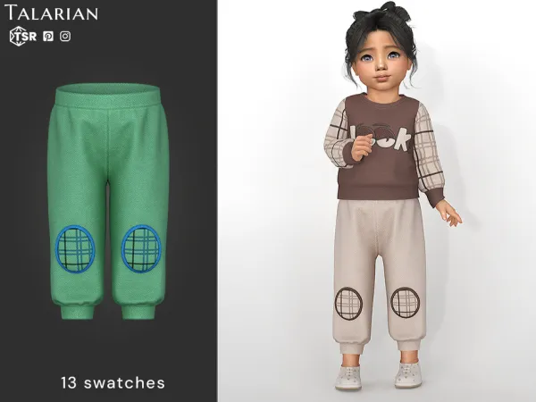 Alpha June Jogger Pants With Knee Patches by talarian - The Sims 4 Custom Content