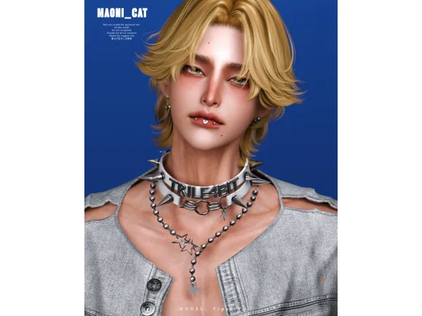 Alpha Necklace No23 by Maonicat - The Sims 4 Custom Content