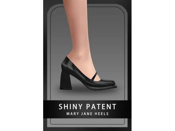 Alpha Shiny Patent Mary Jane Heels by PolySphere - The Sims 4 Custom Content