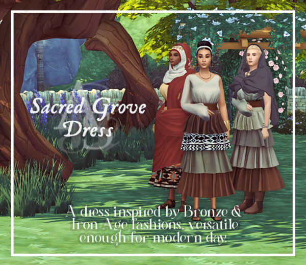 Maxis Match Sacred Grove Dress by simsfinds - The Sims 4 Custom Content