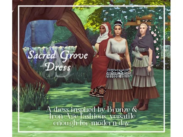 Maxis Match Sacred Grove Dress by anachrosims - The Sims 4 Custom Content