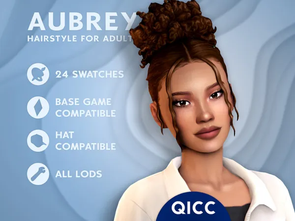 Maxis Match Aubrey Hair - The Sims 4 Custom Content