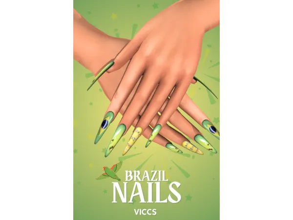 Alpha VICCS_ BRAZIL NAILS (TEEN ELDER) - The Sims 4 Custom Content