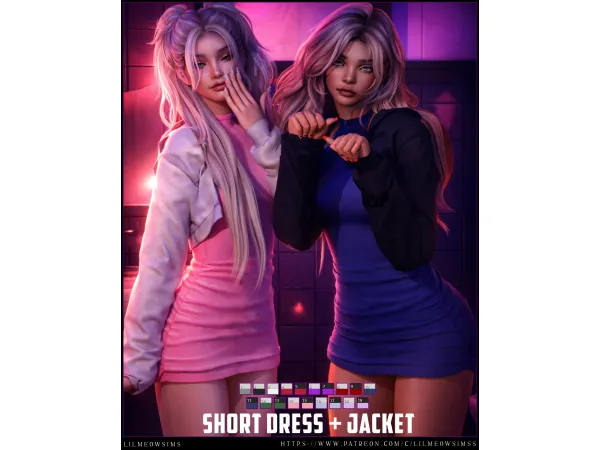 Alpha ShortDressJacket - The Sims 4 Custom Content