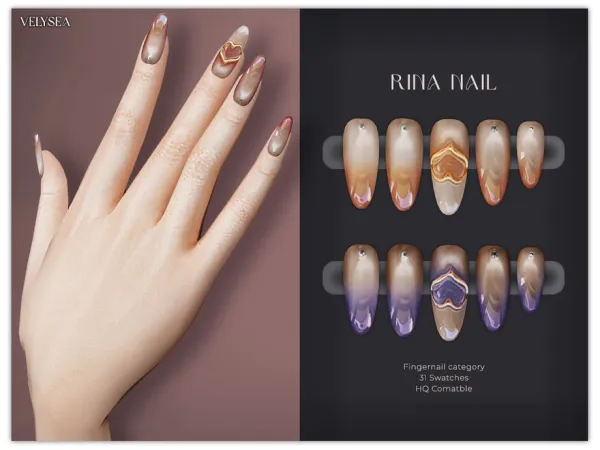 Alpha VELYSEA Rina Nail by thesimsresource - The Sims 4 Custom Content