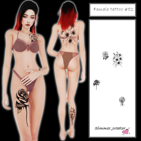 Alpha Female tattoo 82 by simmer_creator - The Sims 4 Custom Content