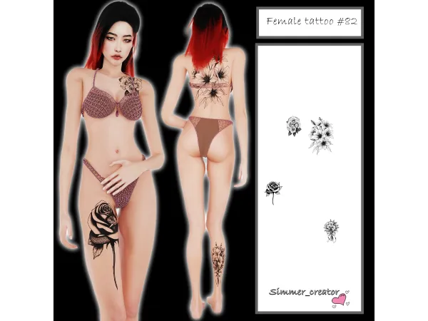 Alpha Female tattoo 82 - The Sims 4 Custom Content