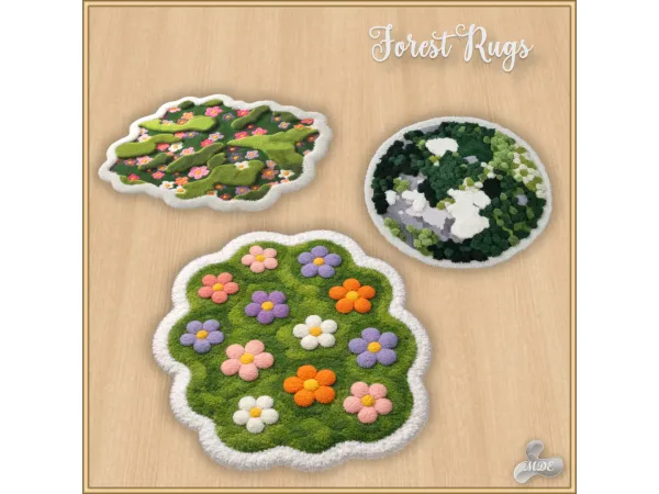Mix Tufted Forest Rugs - The Sims 4 Custom Content