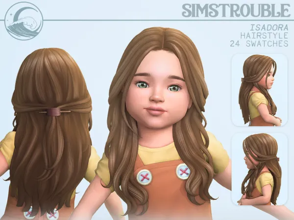 Maxis Match Isadora Hairstyle Set Toddler Conversion by simstrouble - The Sims 4 Custom Content