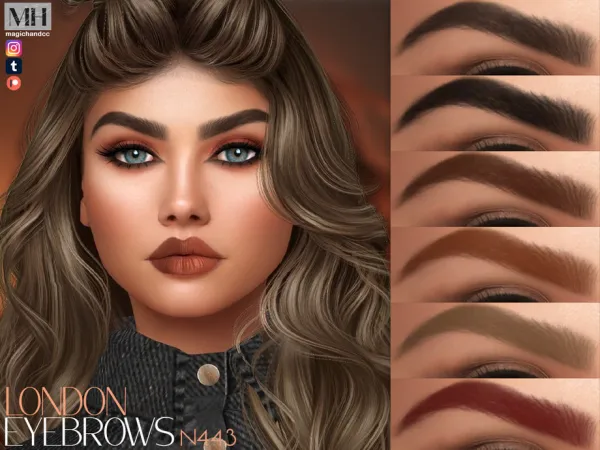 Alpha London Eyebrows N443 - The Sims 4 Custom Content