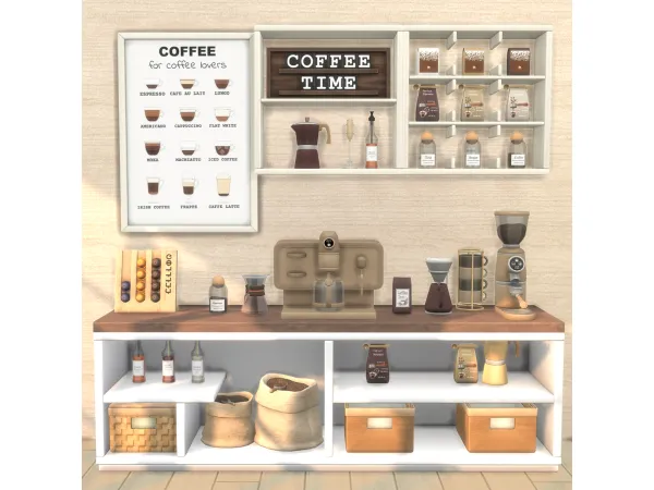Maxis Match Coffee Corner Set - The Sims 4 Custom Content