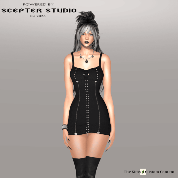 Alpha Dellian Dress by scepterstudio - The Sims 4 Custom Content