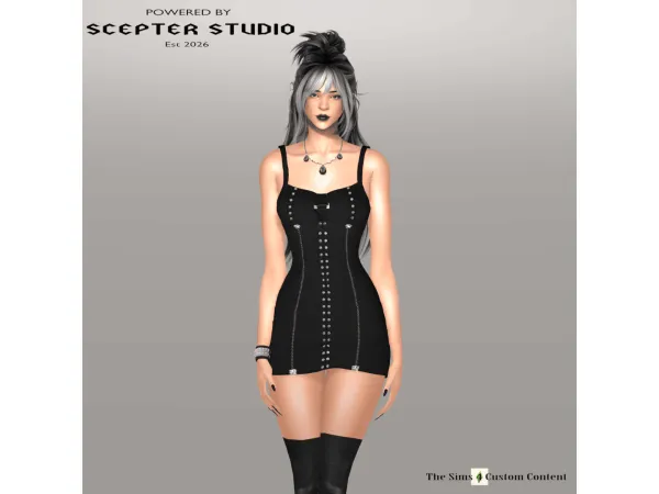Alpha Dellian Dress by Scepter - The Sims 4 Custom Content