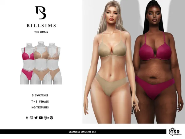 Alpha Seamless Lingerie Set by Bill_Sims - The Sims 4 custom content