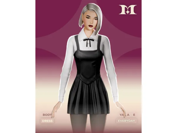 Maxis Match Noir Dress by milliancc - The Sims 4 Custom Content