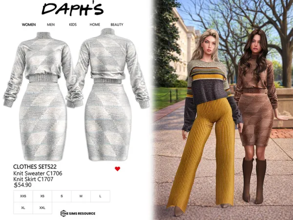 Alpha Daph's CLOTHES SET522 - The Sims 4 Custom Content