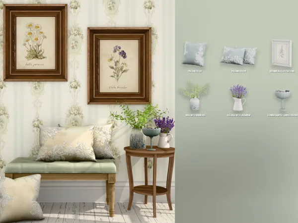 Alpha Olivia Shabby Chic Bedroom Decor - The Sims 4 Custom Content