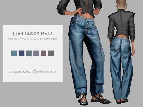 Alpha Lilah Baggy Jeans by Charlotte_Morris - The Sims 4 custom content