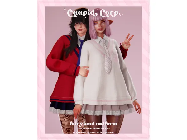 Alpha cuupid corp fairyland uniform - The Sims 4 Custom Content