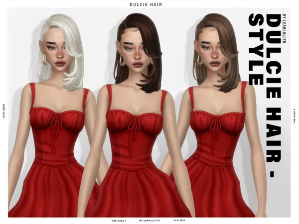 Maxis Match Dulcie Side Bob Hairstyle by Leah_Lillith - The Sims 4 Custom Content