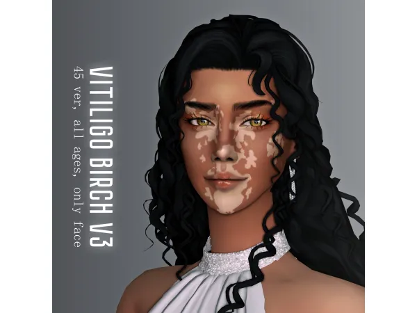 Maxis Match Vitiligo Birch Version 3 by Jarride - The Sims 4 Custom Content