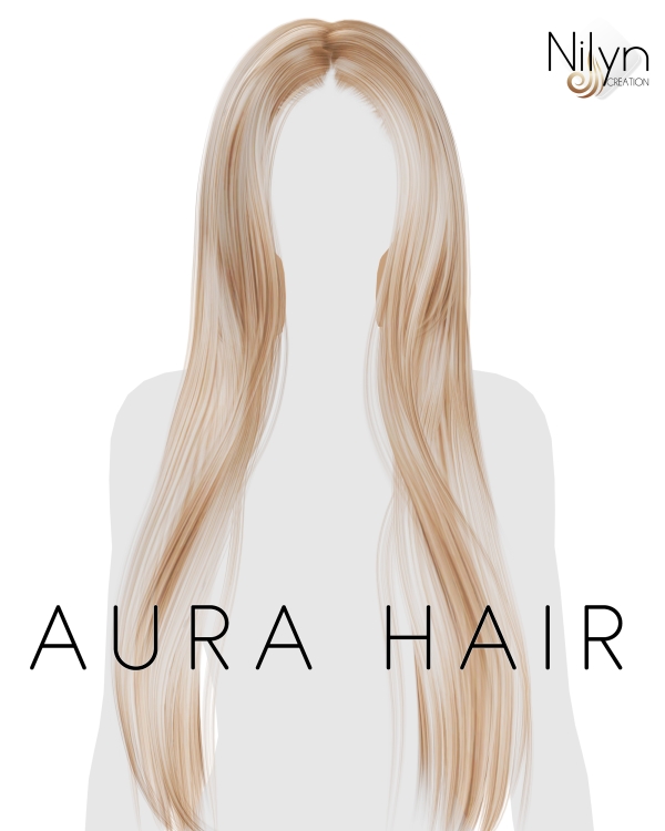 Alpha NILYN AURA HAIR by nilynsims - The Sims 4 Custom Content