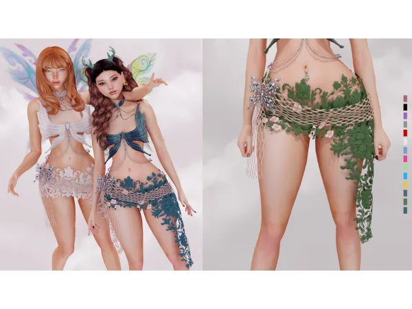 Alpha Elowe Butterfly Clip Skirt - The Sims 4 Custom Content