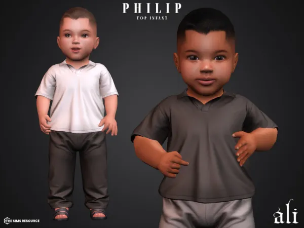 Mix PHILIP top (infant) by ali1 - The Sims 4 Custom Content