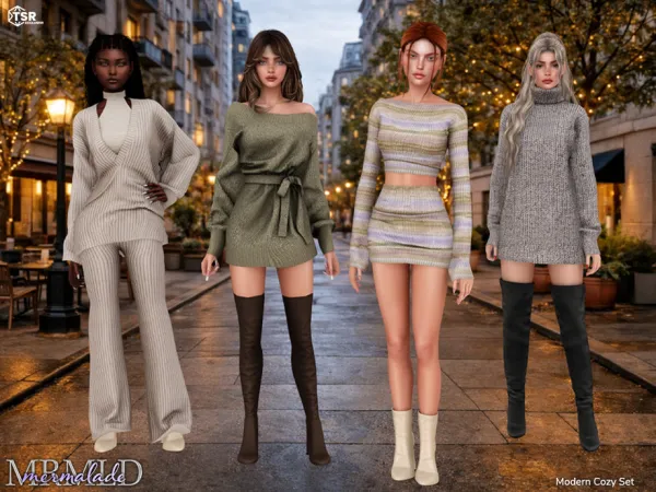 Alpha Modern Cozy Set Clothes - The Sims 4 Custom Content