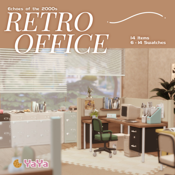 Maxis Match Retro office by simsfinds - The Sims 4 Custom Content