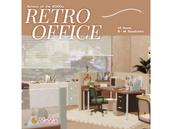 Maxis Match Retro office by yaya_sims - The Sims 4 custom content