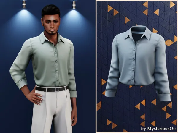 Alpha Male Classic button shirt by MysteriousOo - The Sims 4 Custom Content