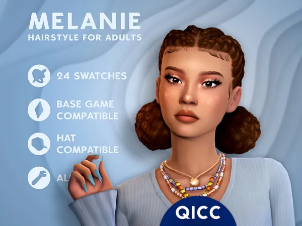 Maxis Match Melanie Hair - The Sims 4 Custom Content