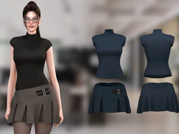 Alpha Tara Office Skirt - The Sims 4 Custom Content